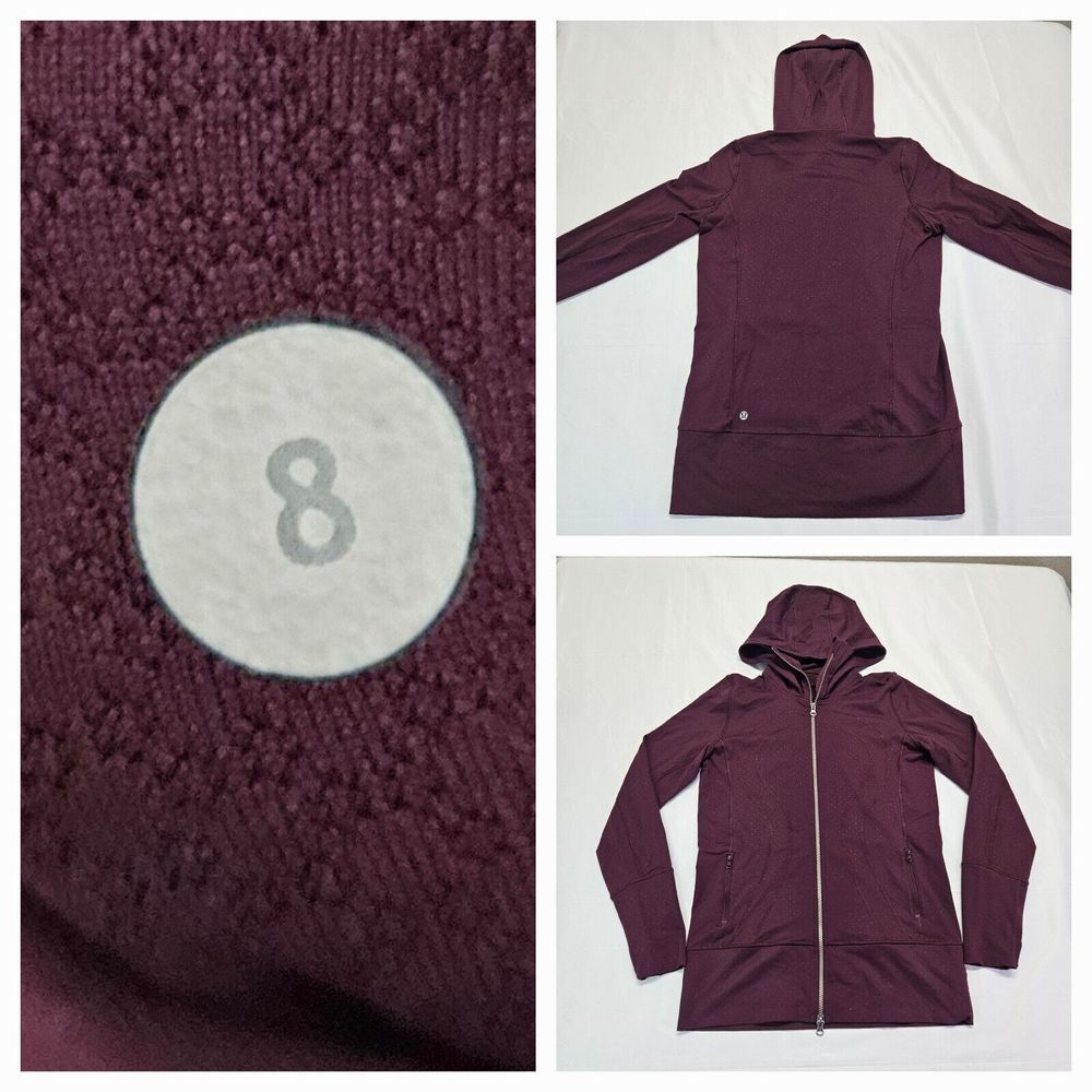 lululemon athletica Maroon Zip-Up Hooded Jacket